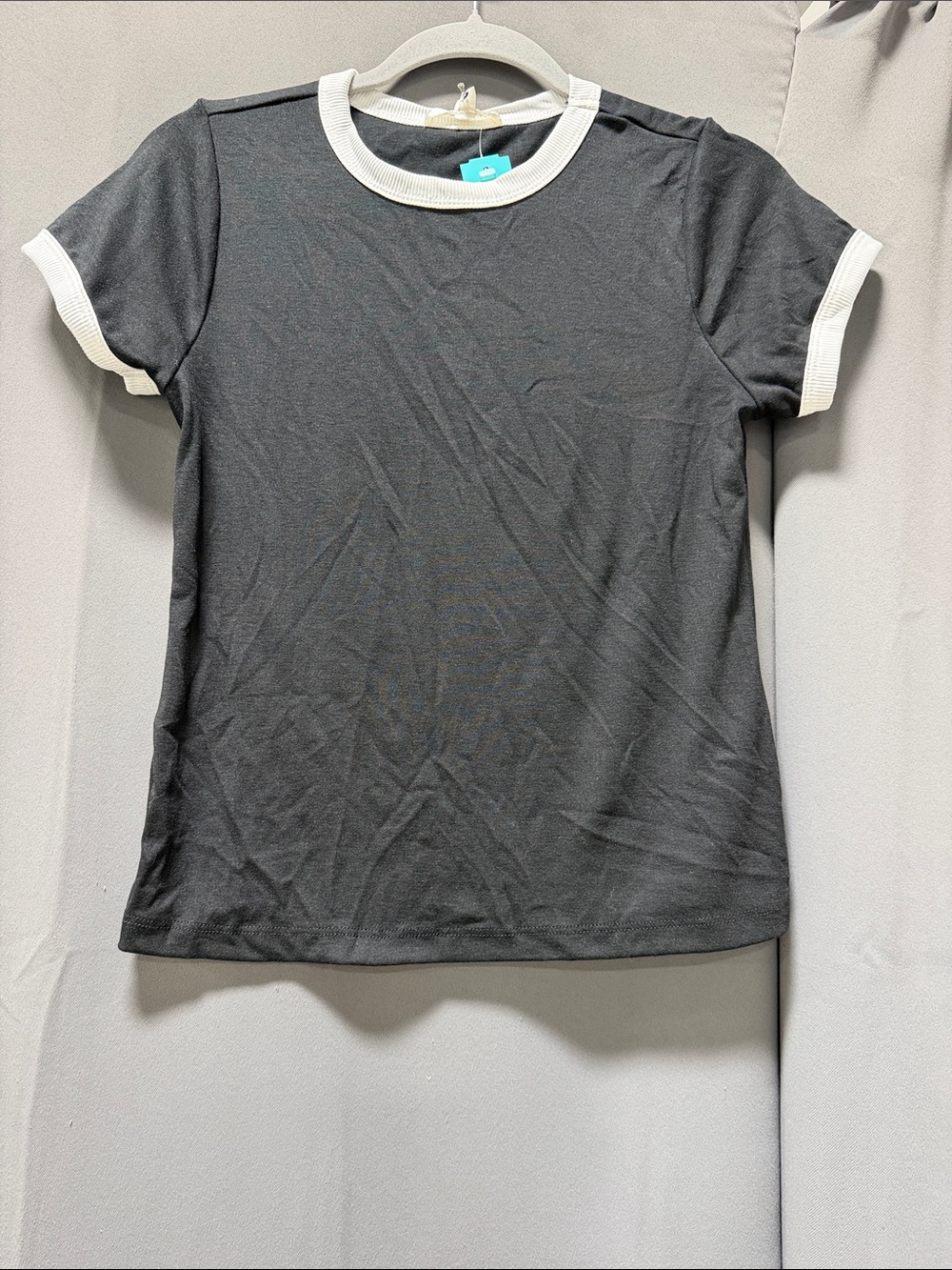 Nine Britton Tara Short Sleeve Ringer Tee - Black - Size XSP